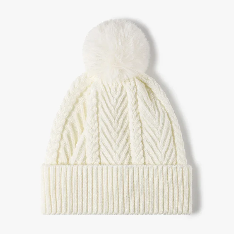 Cable-Knit Pom-Pom Beanies product photograph
